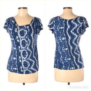 A Common Thread Blue Tie Dye Tee Shirt Top Medium